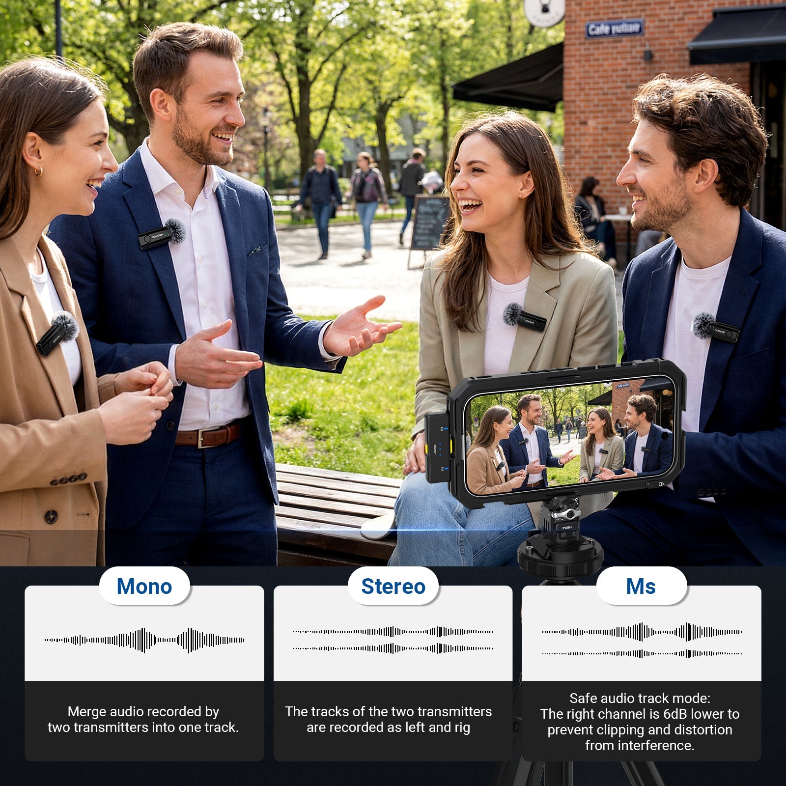 NEEWER KM23C Mini Wireless Lavalier Microphone System is ideal for video recording.