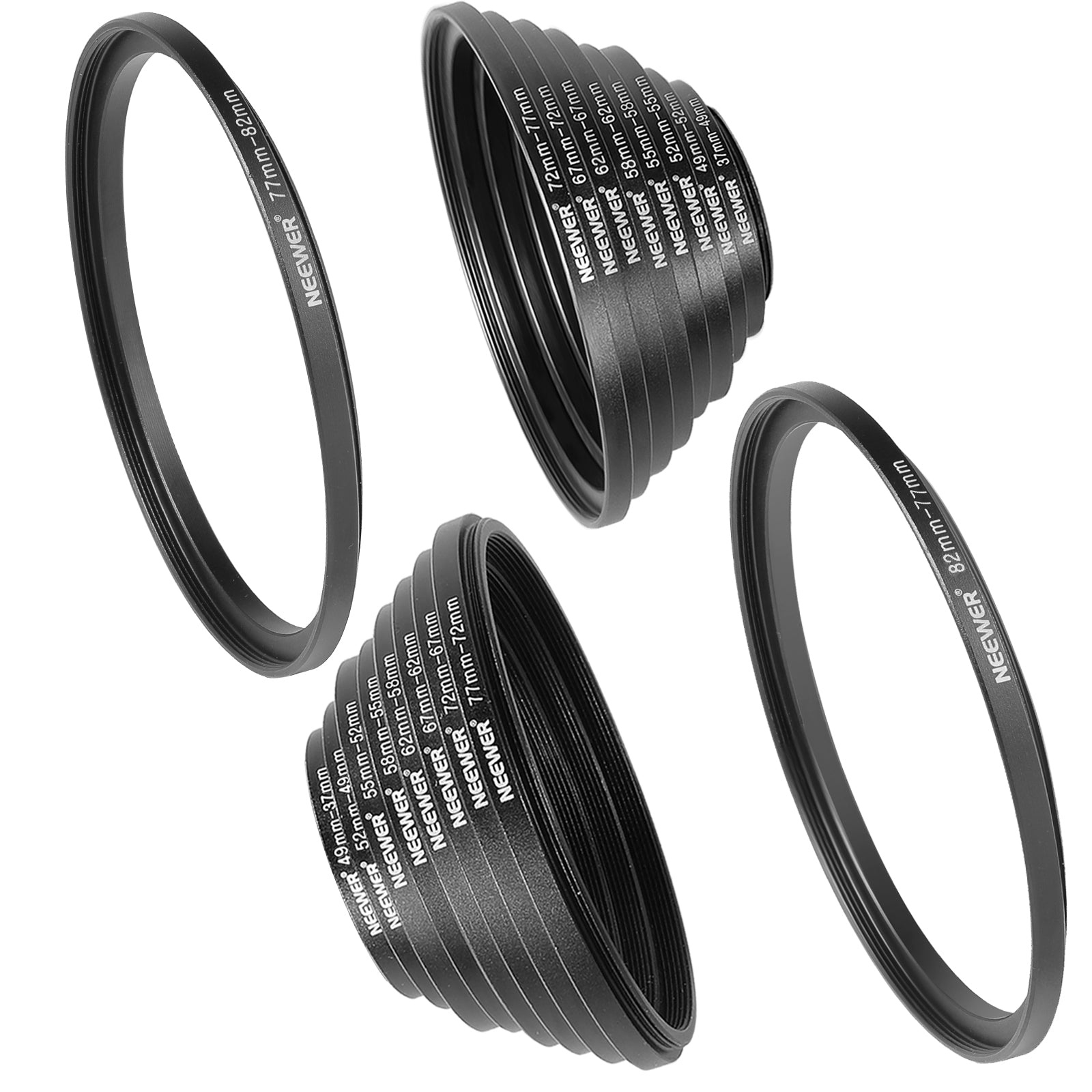 thumbnail interactive-video image 1 of Step Up Step Down Ring Set Lens Filter Adapter 18 Piece 18-Piece Filter Ring Adapter Set - Step Up & Step Down Rings For Camera Lenses Photography Filter Kit 1 of 1
