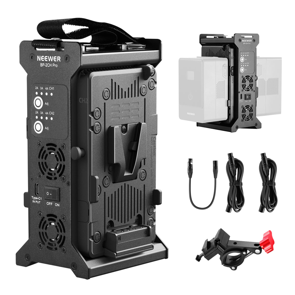 Chargeur Double Pour Flash NEEWER Z1, Z2, Z880 – Charge 2 Batteries 7,4V/2600mAh, Ports USB, Protections Intégrées – Prise EU Incluse