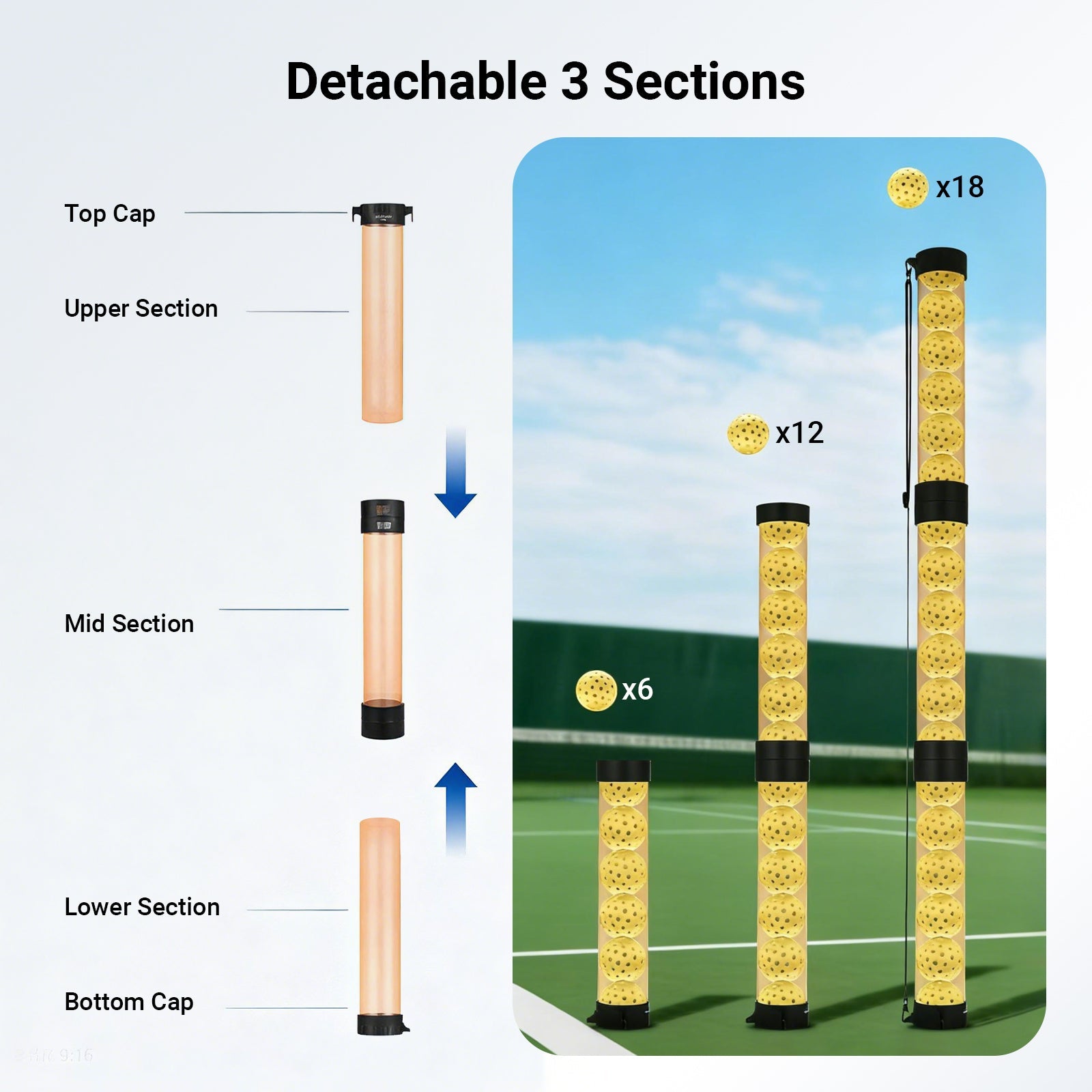 You can customize the sections based on actual height, so the NEEWER TB02Z Ball Pickup Tube is perfect for both adults and teenagers.