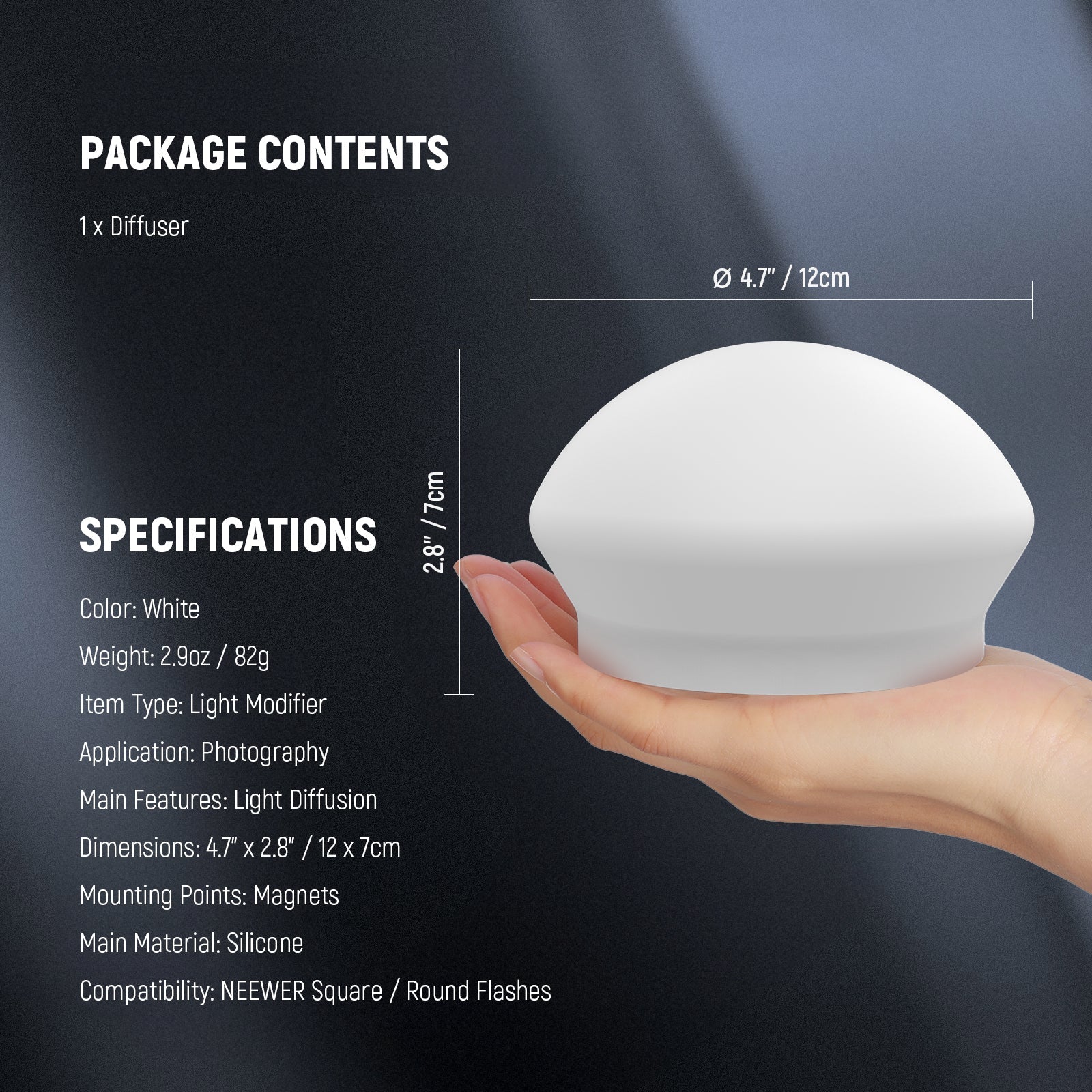 Package Contents of the NEEWER CRS9 Silicone Flash Diffuser