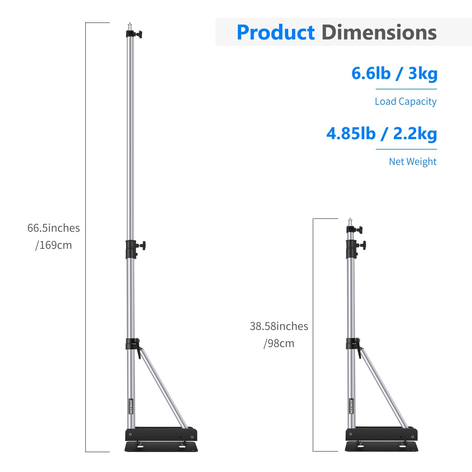 Neewer Wall Mounting Boom Arm with Triangle Base (Silver/ Black)