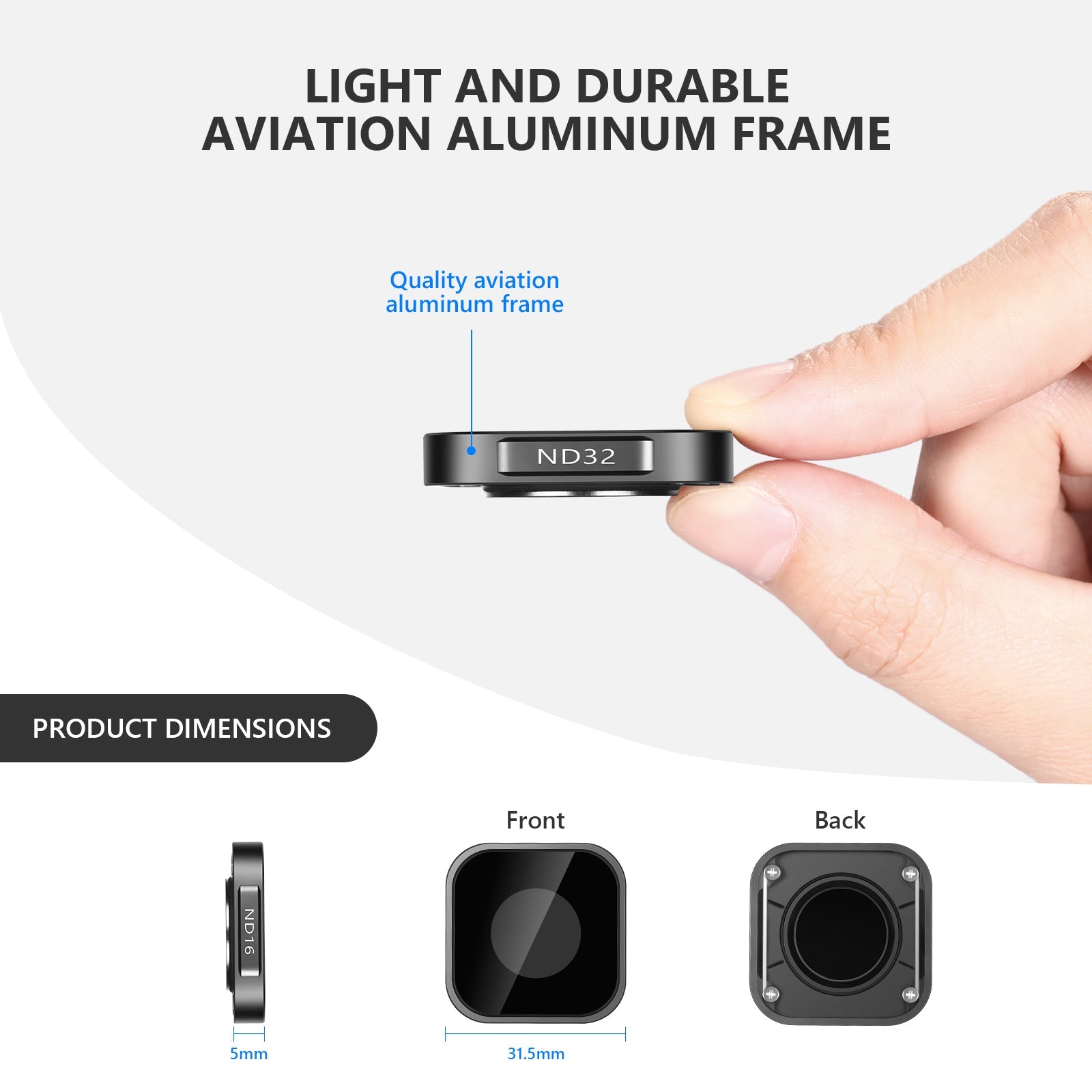 Neewer 4 Packs Lens Filter ND Filter Kit