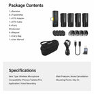 This package includes a receiver, four transmitters, an OTG adapter, an OTG cable, and more.