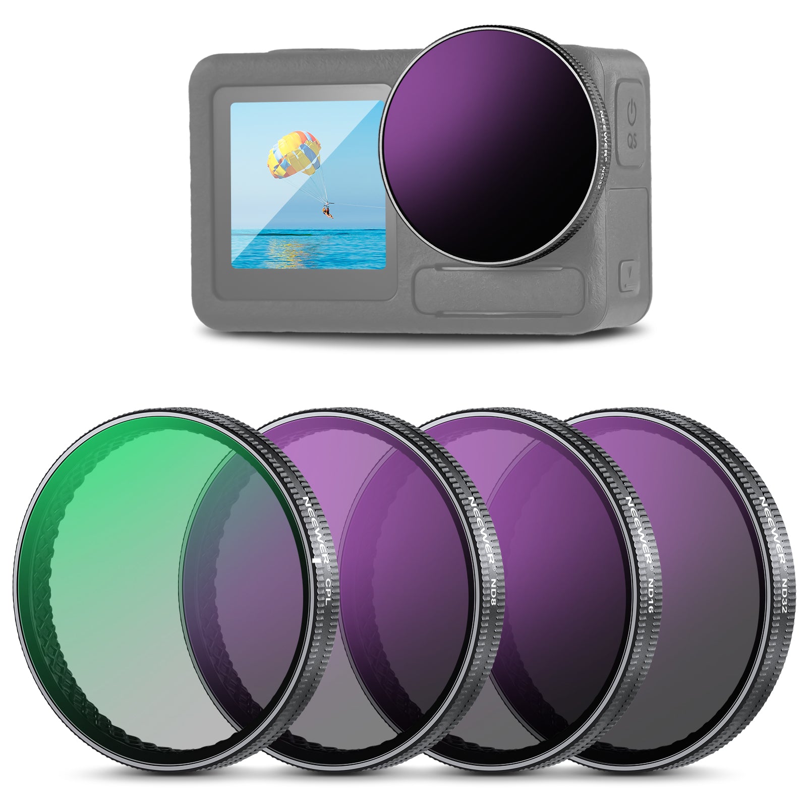 Kit De Filtres Pour DJI Osmo Action 5 Pro - ND16/PL, MCUV, CPL, ND864 Pour Photo Et Vidéo