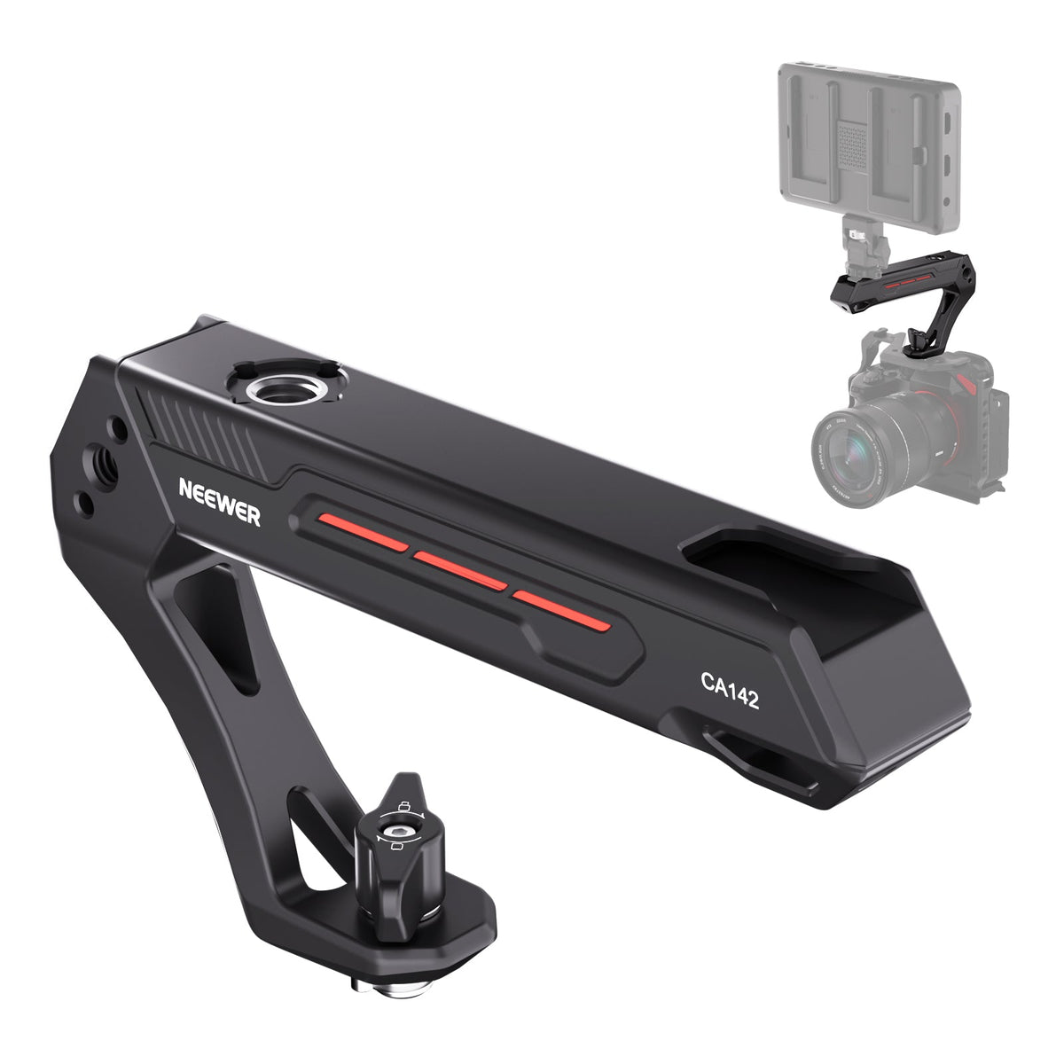Poignée Supérieure Pour Caméra ARRI – Compatible SmallRig, Silicone Confort, Filetages 1/4 Et 3/8
