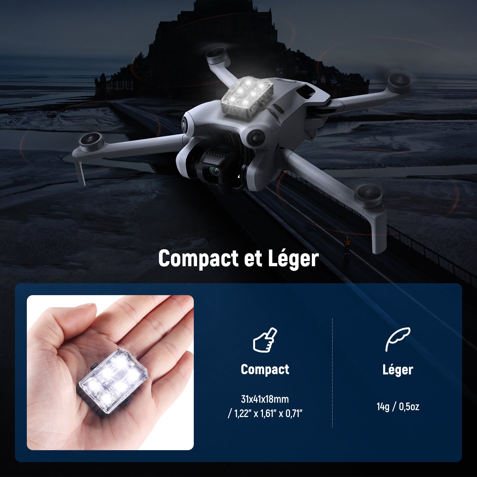 NEEWER DL6G Drone LED Vol de Nuit Anti Collision Lumiere Blanc