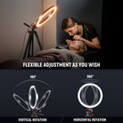 The 4 section aluminum alloy tripod extends from 15.7" to 54"