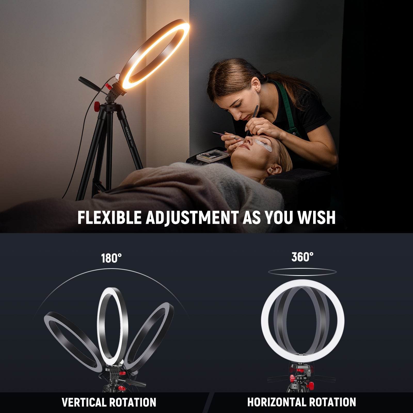 The 4 section aluminum alloy tripod extends from 15.7" to 54"