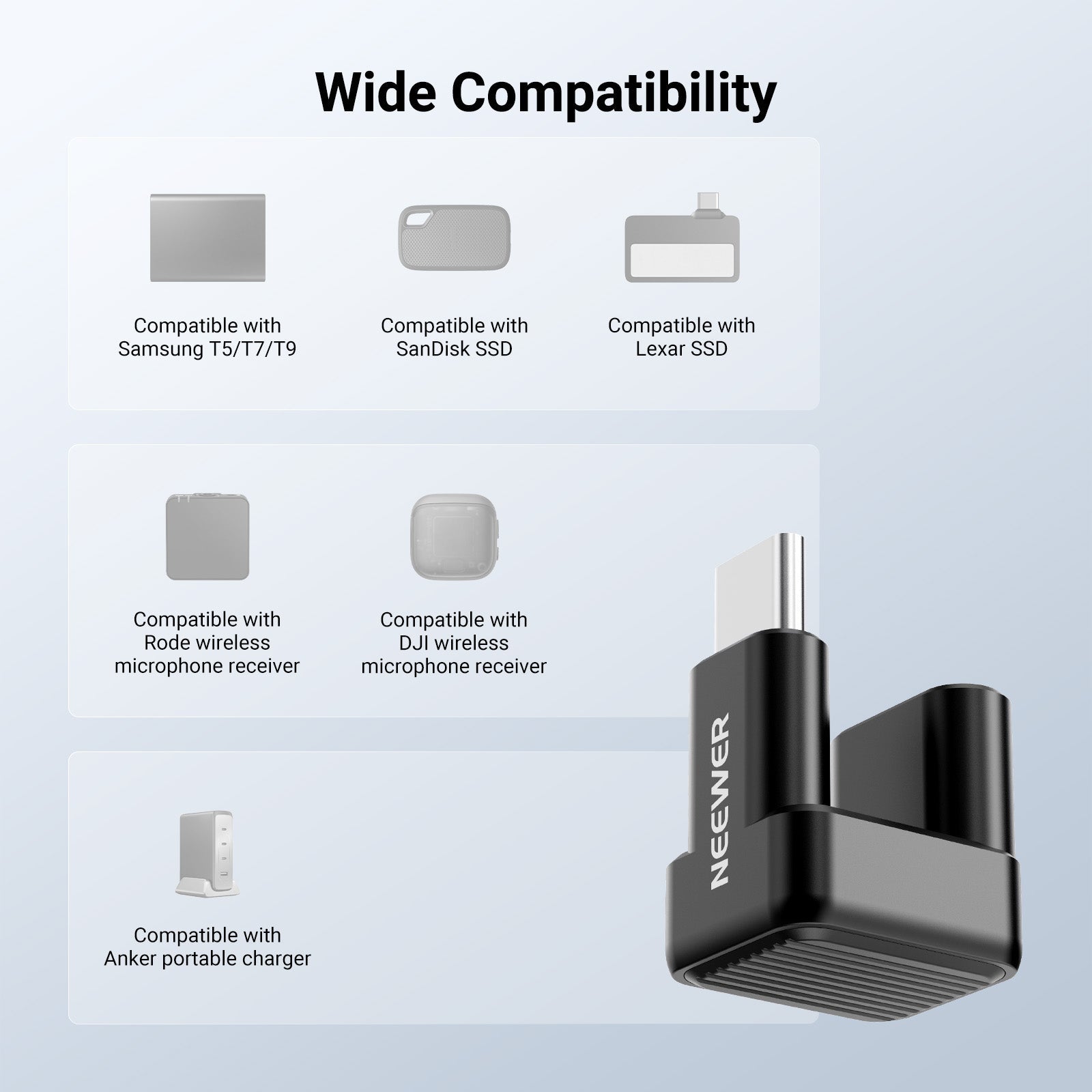 NEEWER PS017 180° U Shaped USB OTG Adapter is Ideal for Different Device.