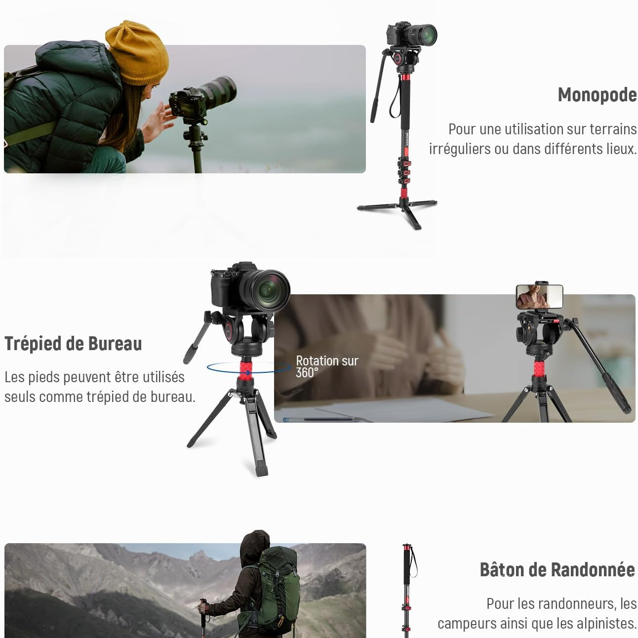 18€99 sur Mini trépied portable pour DC Sportcam Projecteur sport