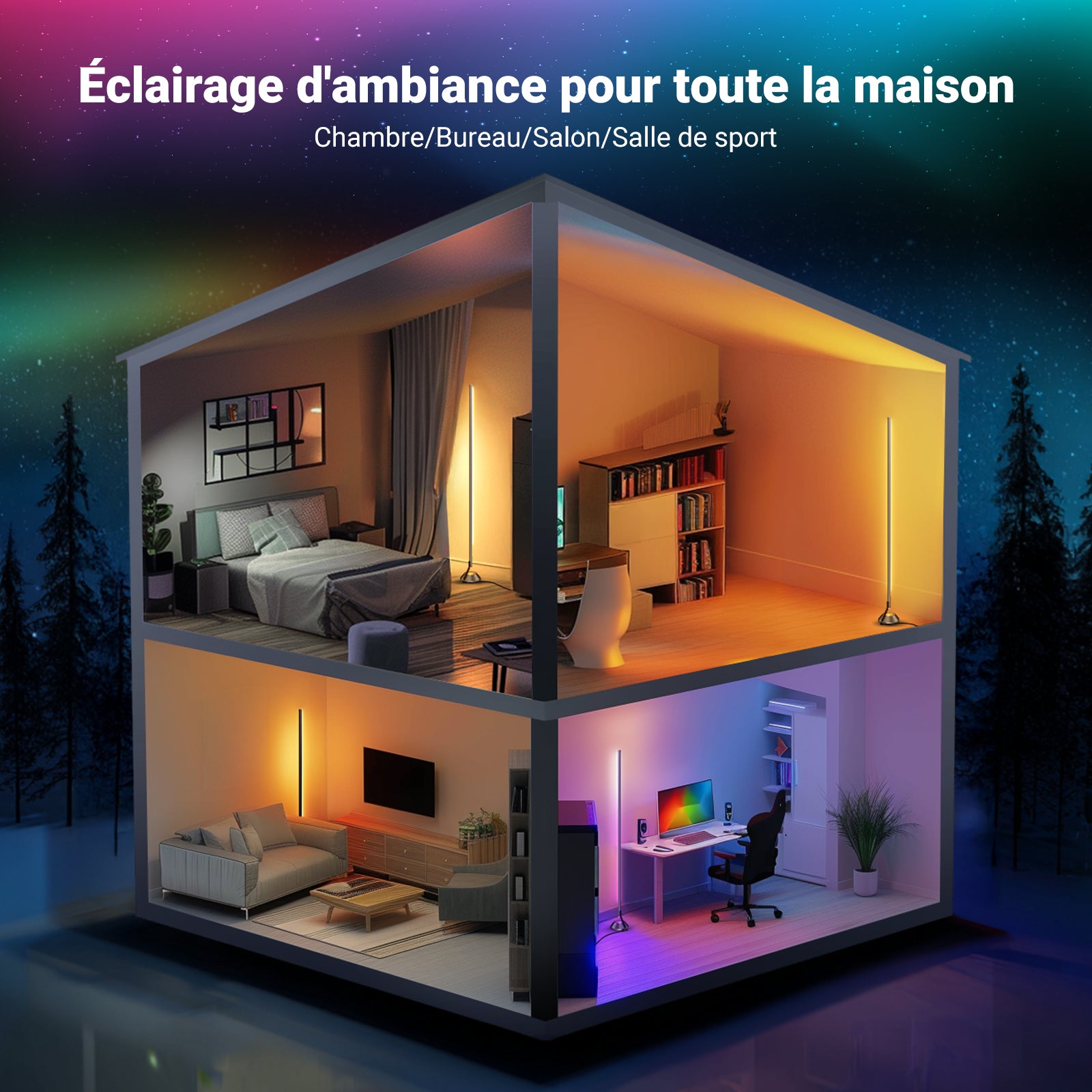 NEEWER NF01 RGBW Smart Floor Lamp | LED Corner Lamp