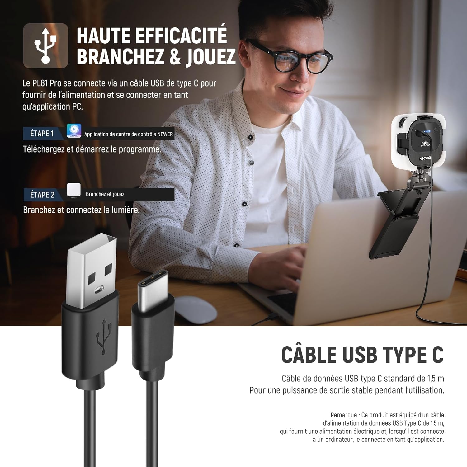 Mini Led Lampe USB Portable pour PC Ordinateur Plastique -Blanc Froid :  : Luminaires et Éclairage