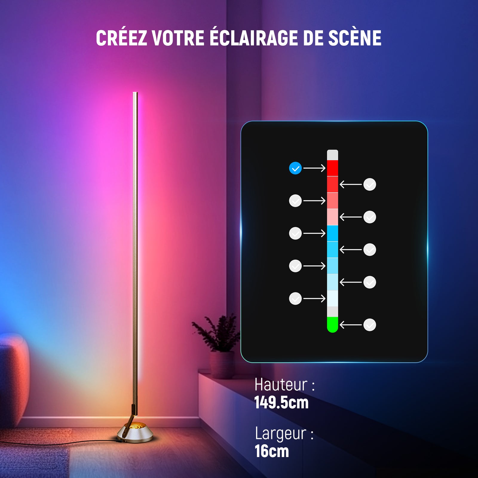 NEEWER NF01 RGBW Smart Floor Lamp | LED Corner Lamp