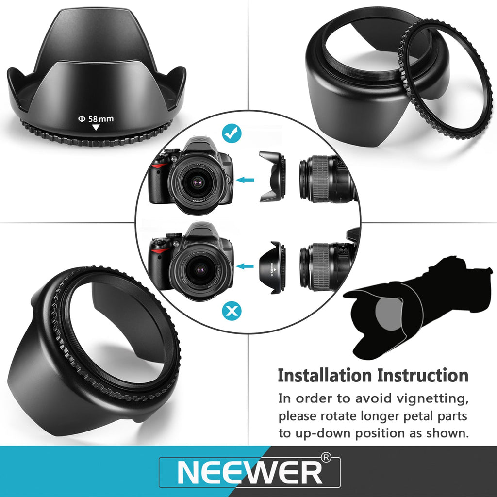 Neewer 58/62MM Professional UV CPL FLD Lens Filter and ND Neutral Density Filter(ND2, ND4, ND8) Accessory Kit