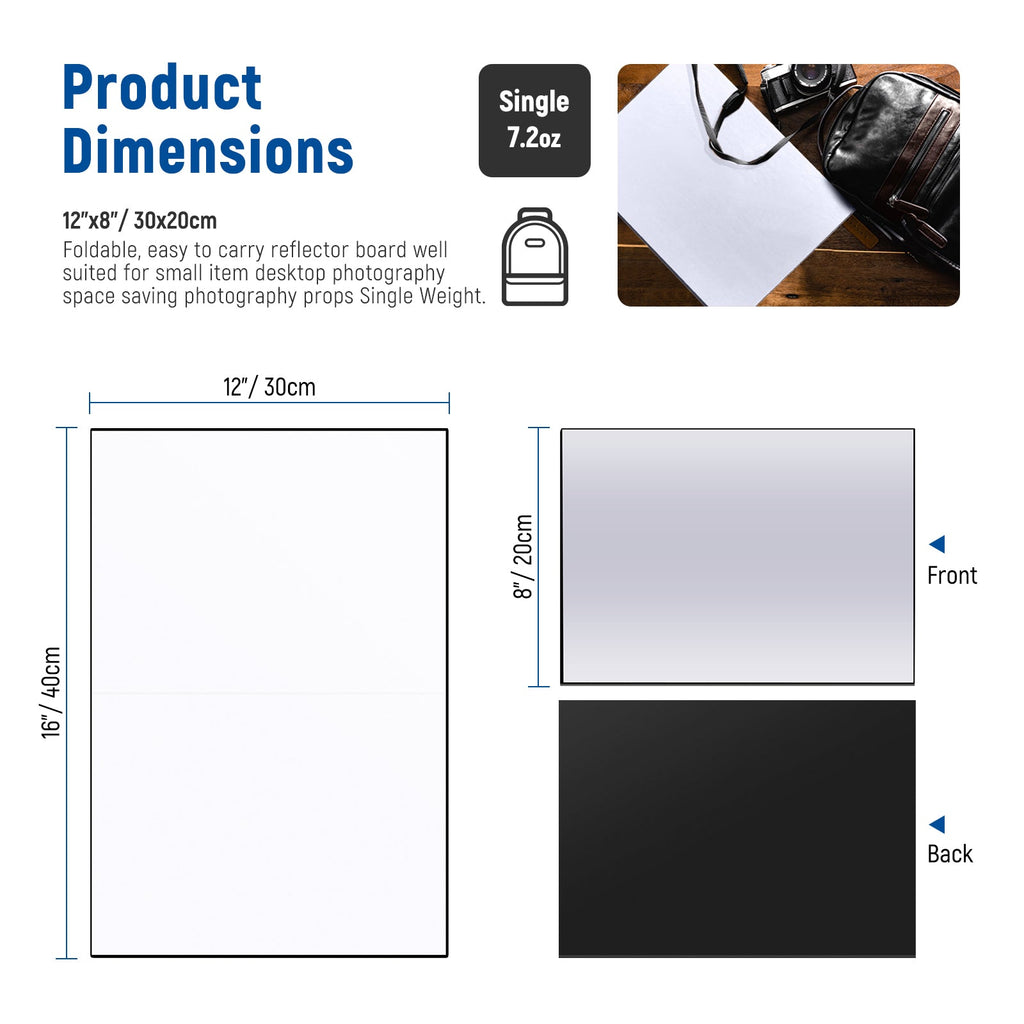 NEEWER 2 Packs A4 Size Photography Light Reflector Cardboard