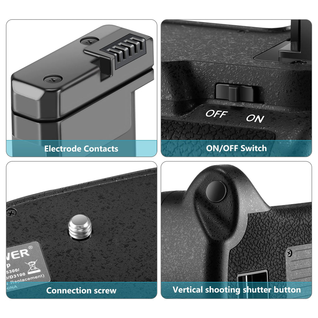 Neewer Professional Vertical Battery Grip for NIKON D3100/D3200/D3300 - neewer.com