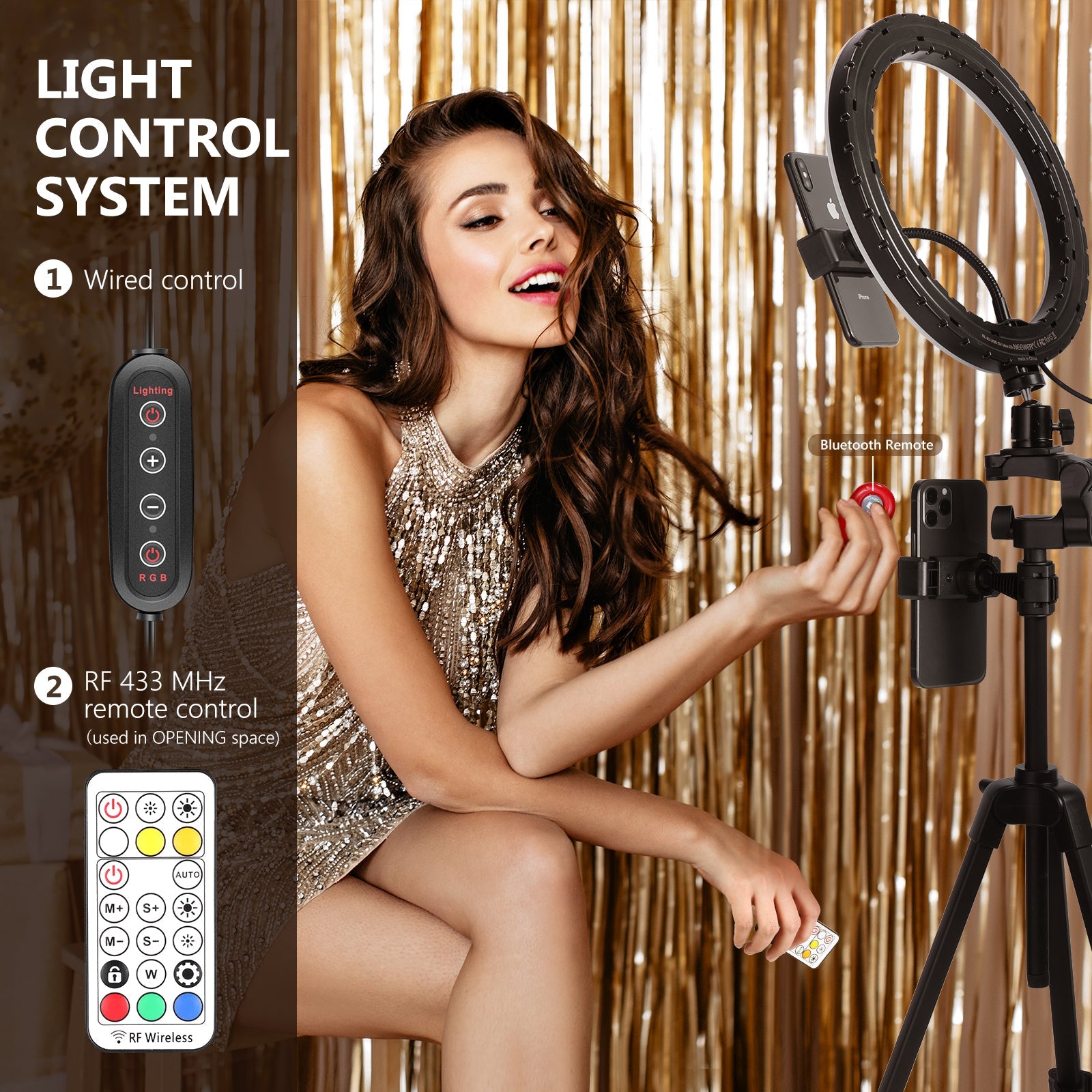Neewer Ring Light Selfie LED pour Téléphone - Mini Lumière Anneau