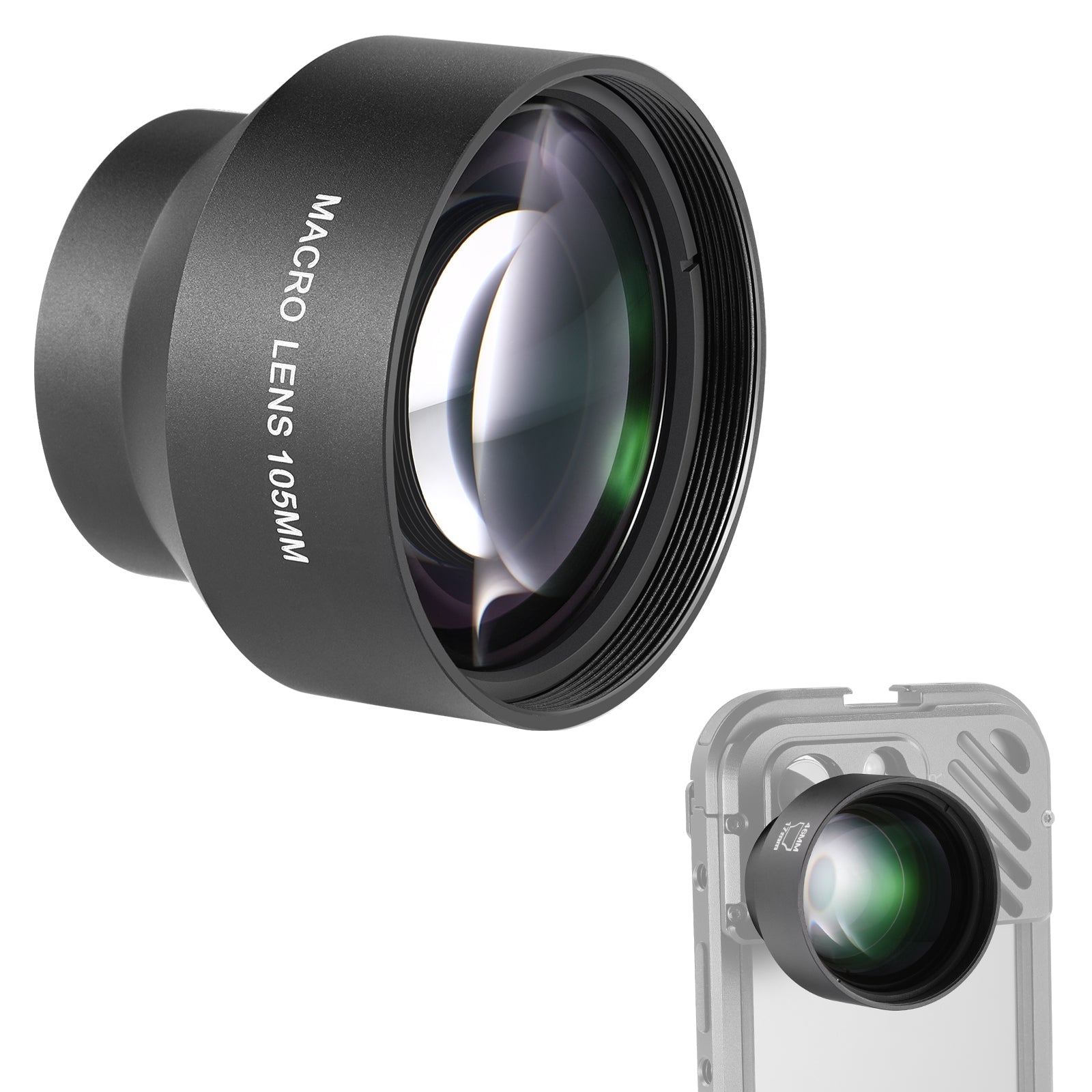 NEEWER LS-26 Objectif Macro HD 105mm Compatible avec iPhone Samsung Cage